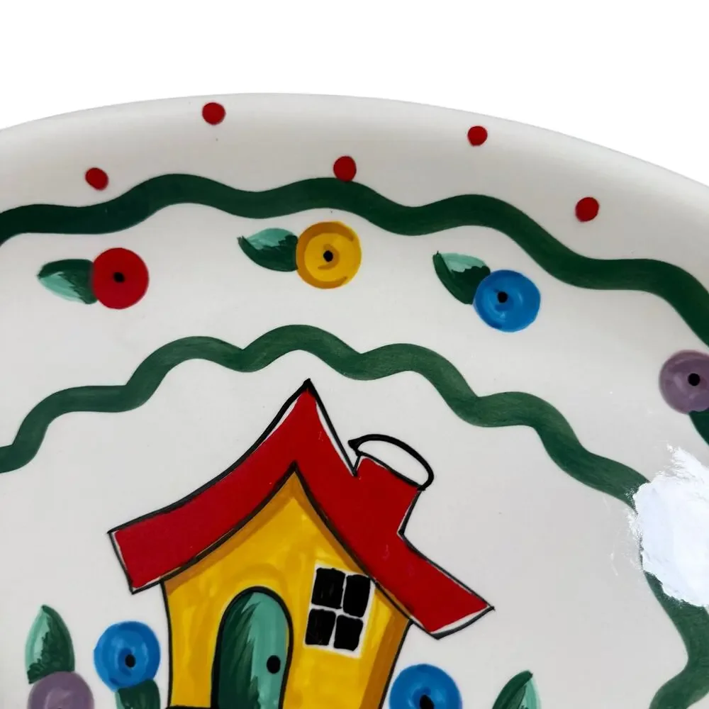 Mary Engelbreit Ink Gaetano Pottery #4003 Cottage House Platter